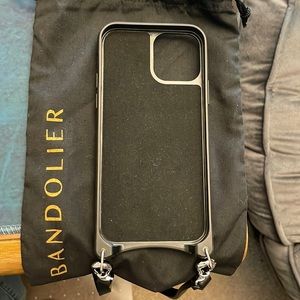 Bandolier black phone case with strap for iPhone 12 Pro
